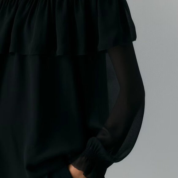 NWT Aritzia WILFRED Bianca Top Black S - Picture 4 of 9